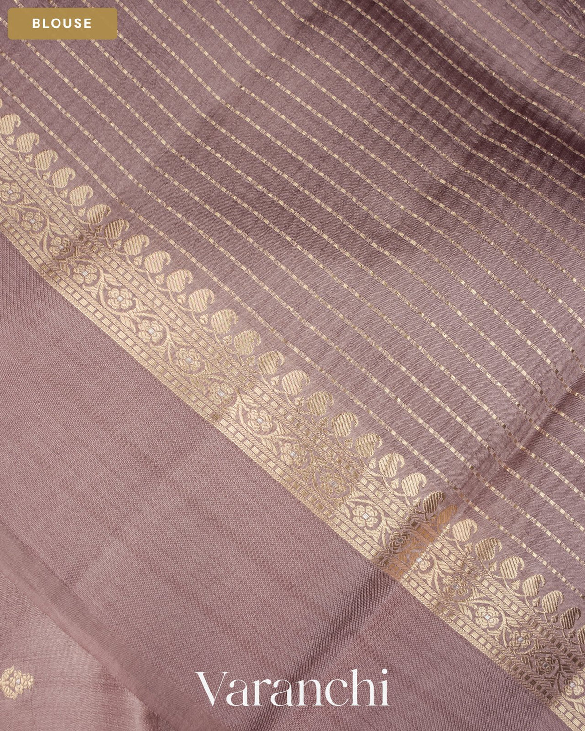 Dusty Lavender Pure Dupion Silk Saree — Blouse