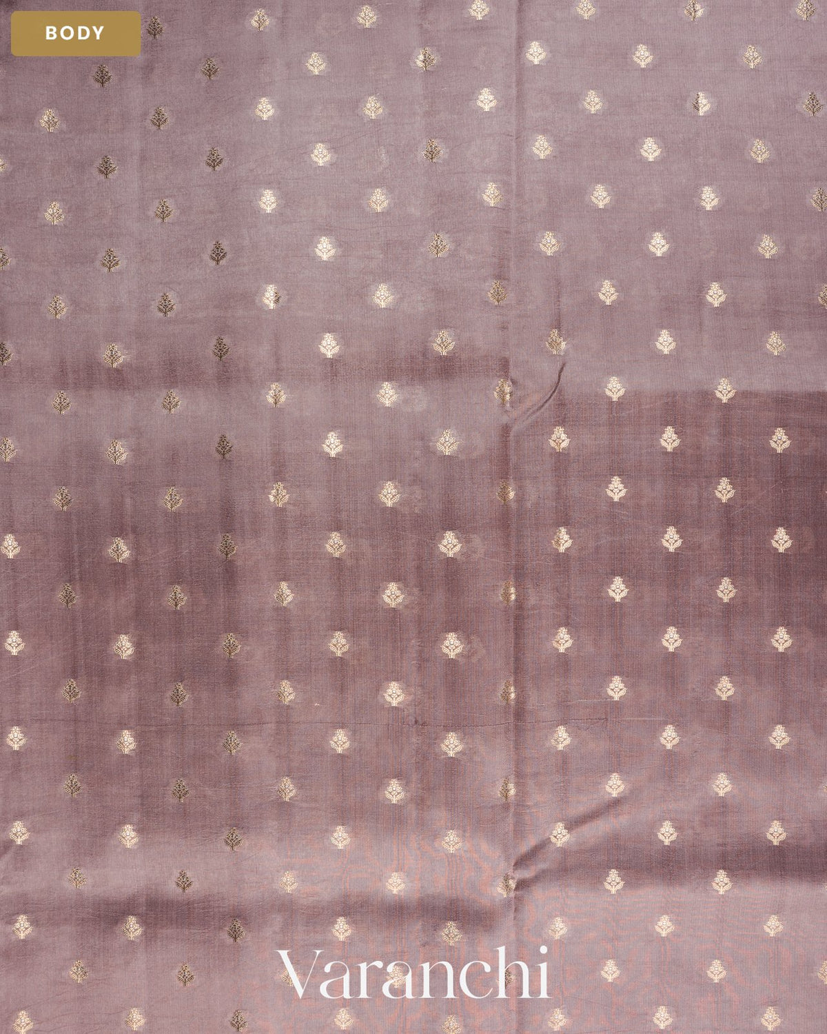 Dusty Lavender Pure Dupion Silk Saree — Body