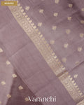 Dusty Lavender Pure Dupion Silk Saree — Border