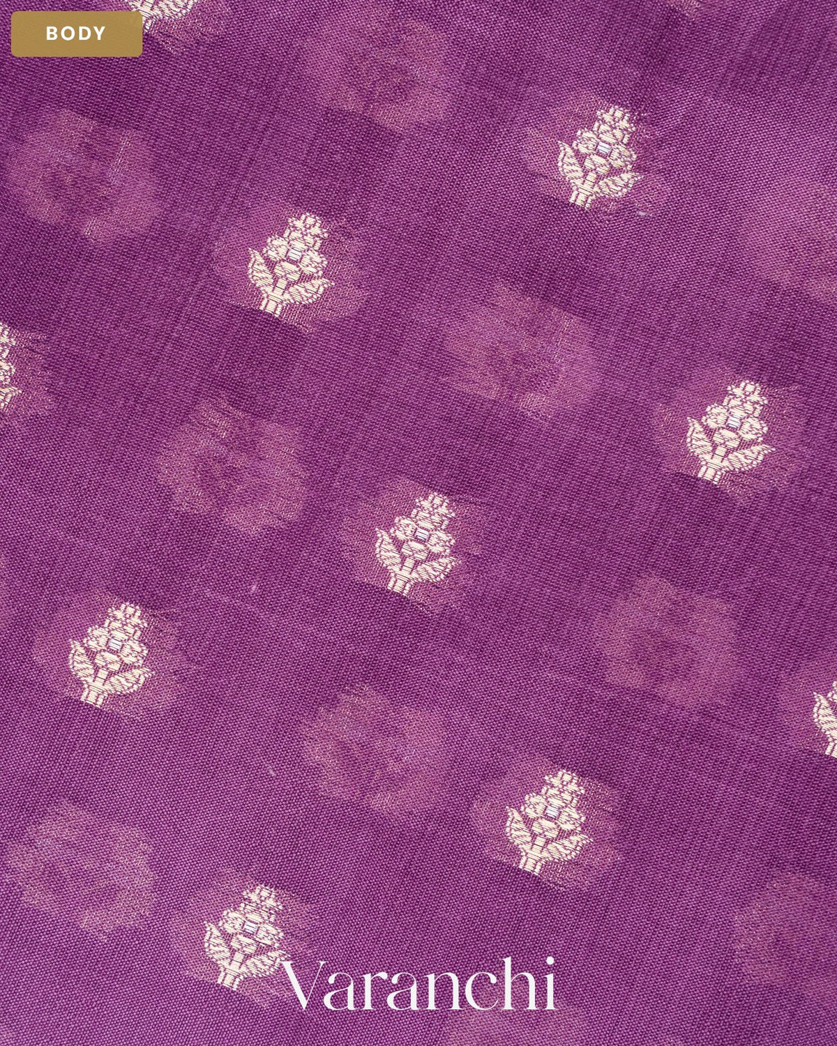 Lavender Pure Dupion Silk Saree — Body