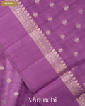 Lavender Pure Dupion Silk Saree — Border