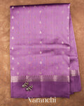 Lavender Pure Dupion Silk Saree — Full Saree