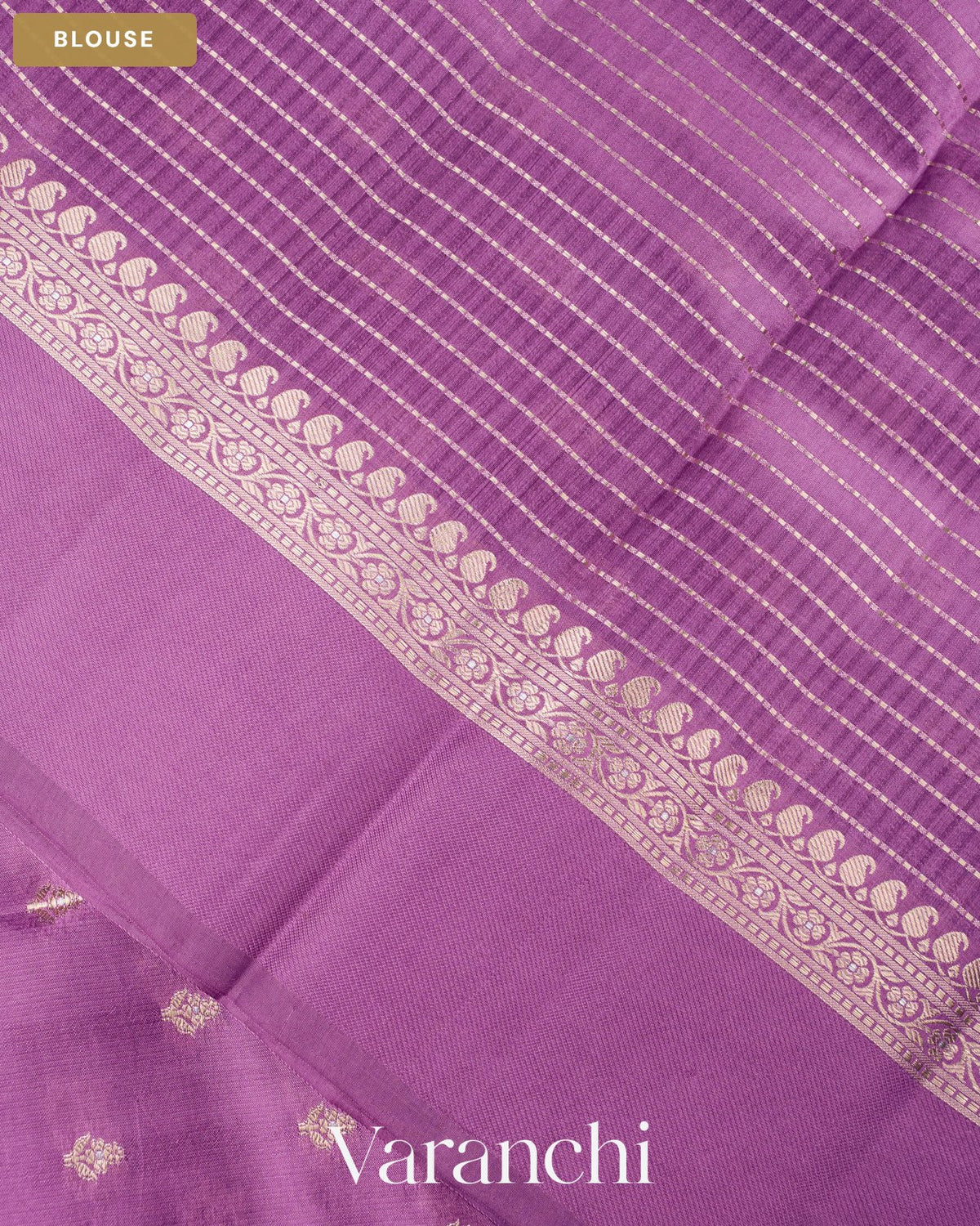 Lavender Pure Dupion Silk Saree — Blouse