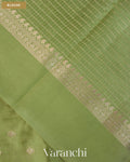 Olive Green Pure Dupion Silk Saree — Blouse
