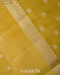 Olive Yellow Pure Dupion Silk Saree — Border