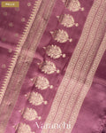 Lavender Pure Dupion Silk Saree — Pallu