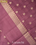 Lavender Pure Dupion Silk Saree — Border