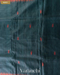 Deep Navy Blue Pure Tussar Silk Handloom Saree — Body