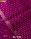 Magenta Sequin Striped Pure Muslin Silk Handloom Saree — Blouse