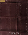 Coffee Brown Sequin Striped Pure Muslin Silk Handloom Saree — Body