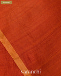 Rust Orange Jamdani Pure Mulberry Silk Handloom Saree — Blouse