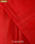 Tomato Red Jamdani Pure Mulberry Silk Handloom Saree — Border