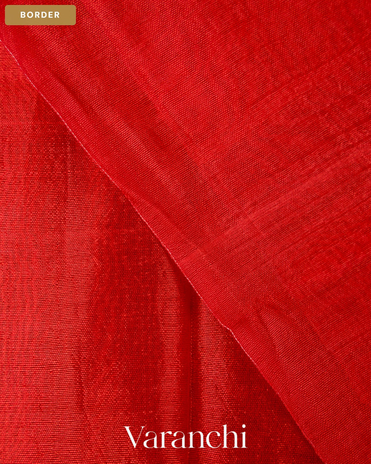 Tomato Red Jamdani Pure Mulberry Silk Handloom Saree — Border