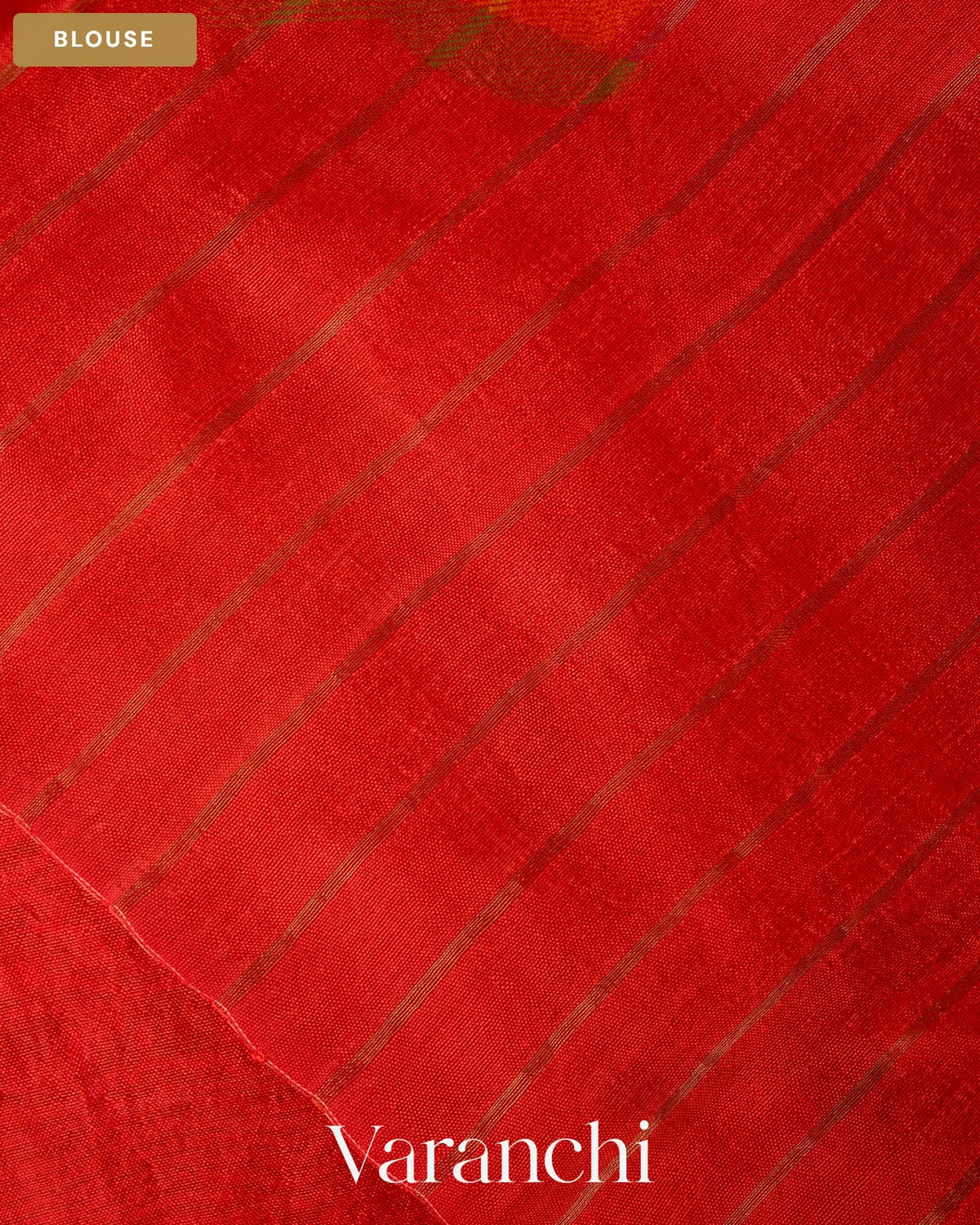 Tomato Red Jamdani Pure Mulberry Silk Handloom Saree — Blouse