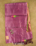 Muted Lavender Jamdani Pure Mulberry Silk Handloom Saree — Folded