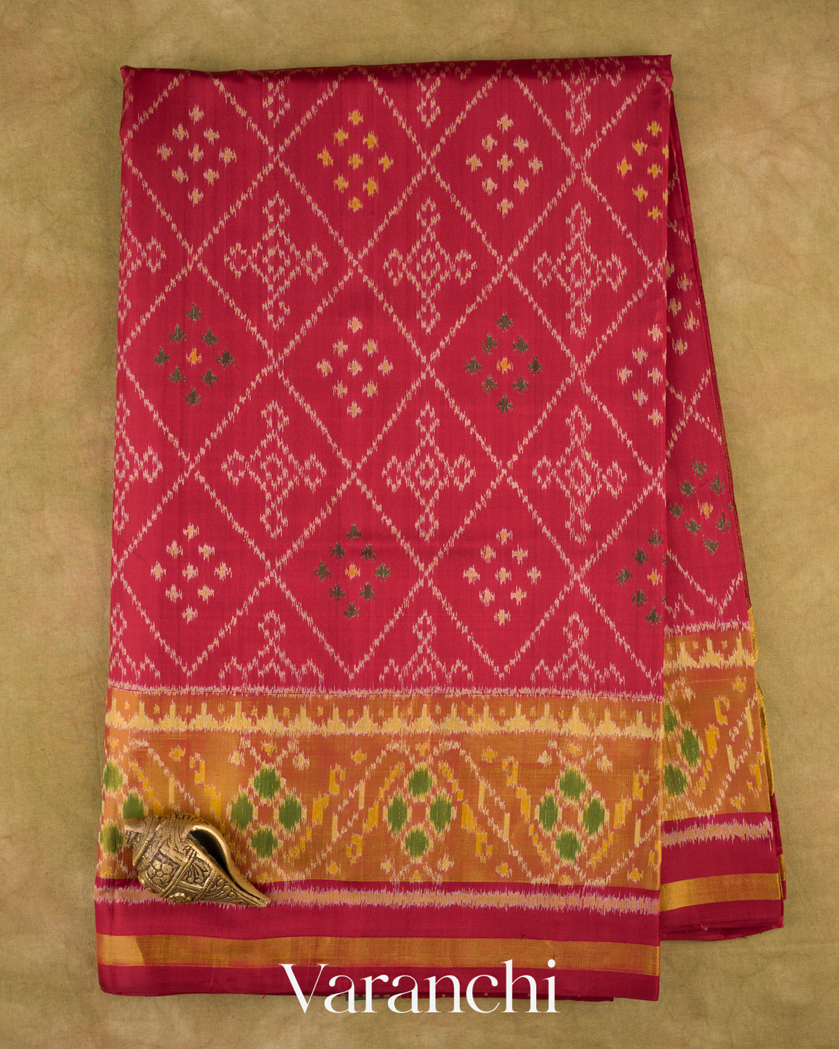 Deep Wine Pure Rajkot Patola Silk Handloom Saree — Full Saree