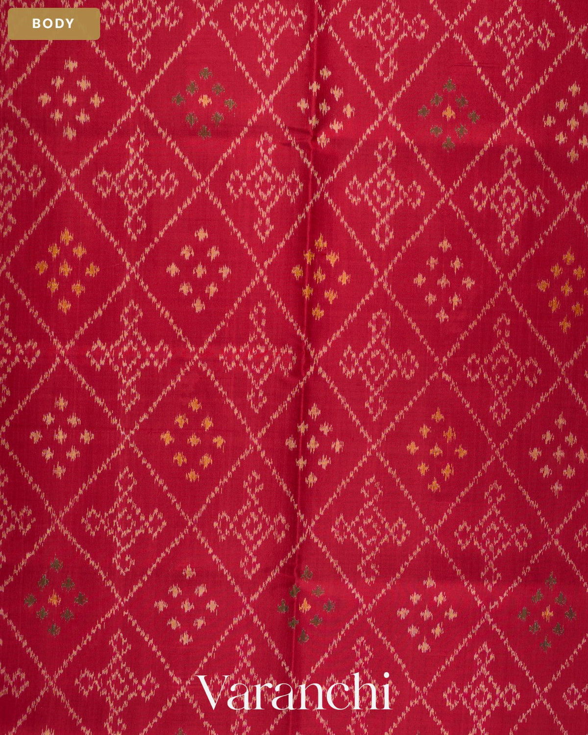 Deep Wine Pure Rajkot Patola Silk Handloom Saree — Body