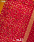 Mustard Yellow Pure Rajkot Patola Silk Handloom Saree — Pallu