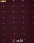 Burgundy Sequin Jamdani Paithani Pallu Pure Muslin Silk Handloom Saree — Body