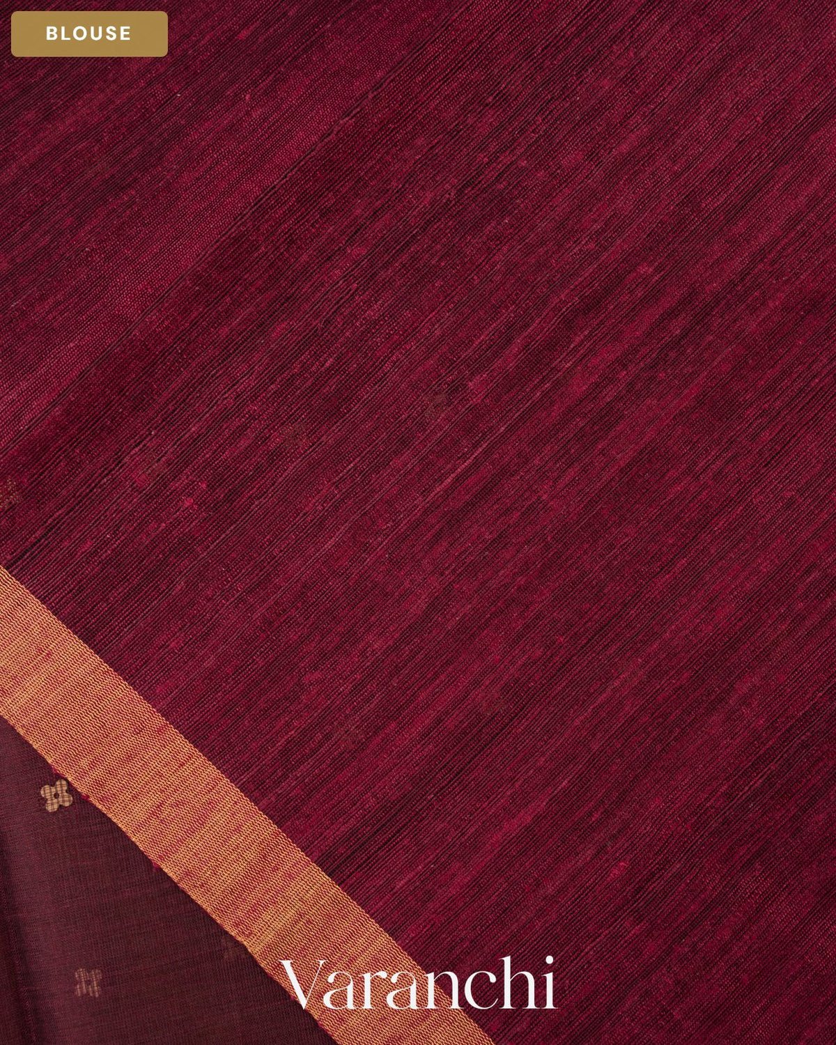 Burgundy Sequin Jamdani Paithani Pallu Pure Muslin Silk Handloom Saree — Blouse