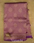Purple Brocade Pure Tissue Kora Silk Saree — Full Saree