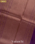 Purple Brocade Pure Tissue Kora Silk Saree — Pallu