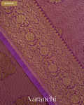 Purple Brocade Pure Tissue Kora Silk Saree — Border