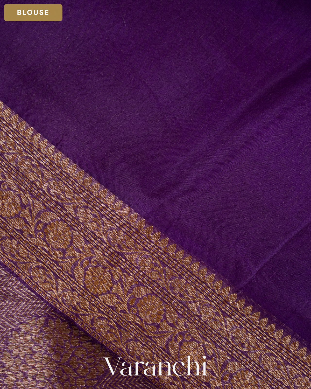 Violet Brocade Pure Tissue Kora Silk Saree — Blouse