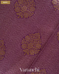 Violet Brocade Pure Tissue Kora Silk Saree — Body