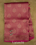 Rani Pink Brocade Pure Kora Silk Saree — Full Saree