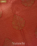 Crimson Red Brocade Pure Kora Silk Saree — Body