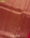 Magenta Pink Brocade Pure Kora Silk Saree — Pallu
