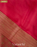 Magenta Pink Brocade Pure Kora Silk Saree — Blouse