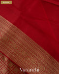 Maroon Red Brocade Pure Tissue Kora Silk Saree — Blouse