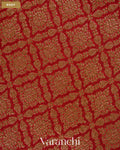 Maroon Red Brocade Pure Tissue Kora Silk Saree — Body