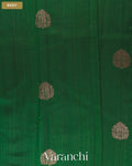 Bottle Green Pure Raw Silk Handloom Saree — Body
