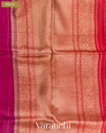 Wine Pure Kora Silk Handloom Saree — Pallu