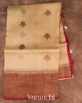 Ivory Pure Kora Silk Handloom Saree — Full Saree