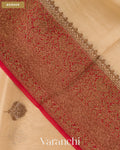 Ivory Pure Kora Silk Handloom Saree — Border