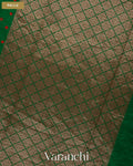 Bottle Green Bandhani Pure Chiniya Silk Saree — Pallu