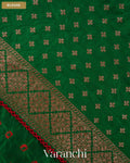 Bottle Green Bandhani Pure Chiniya Silk Saree — Blouse