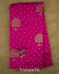 Rani Pink Bandhani Pure Chiniya Silk Saree — Full Saree