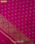 Rani Pink Bandhani Pure Chiniya Silk Saree — Blouse