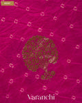 Rani Pink Bandhani Pure Chiniya Silk Saree — Body