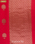 Tomato Red Bandhani Pure Chiniya Silk Saree — Pallu