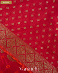 Tulip Red Bandhani Pure Chiniya Silk Saree — Blouse