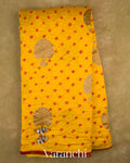 Bright Yellow Bandhani Pure Chiniya Silk Saree — Full Saree