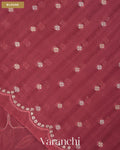 Dusty Rose Floral Applique Pure Kora Silk Saree — Blouse