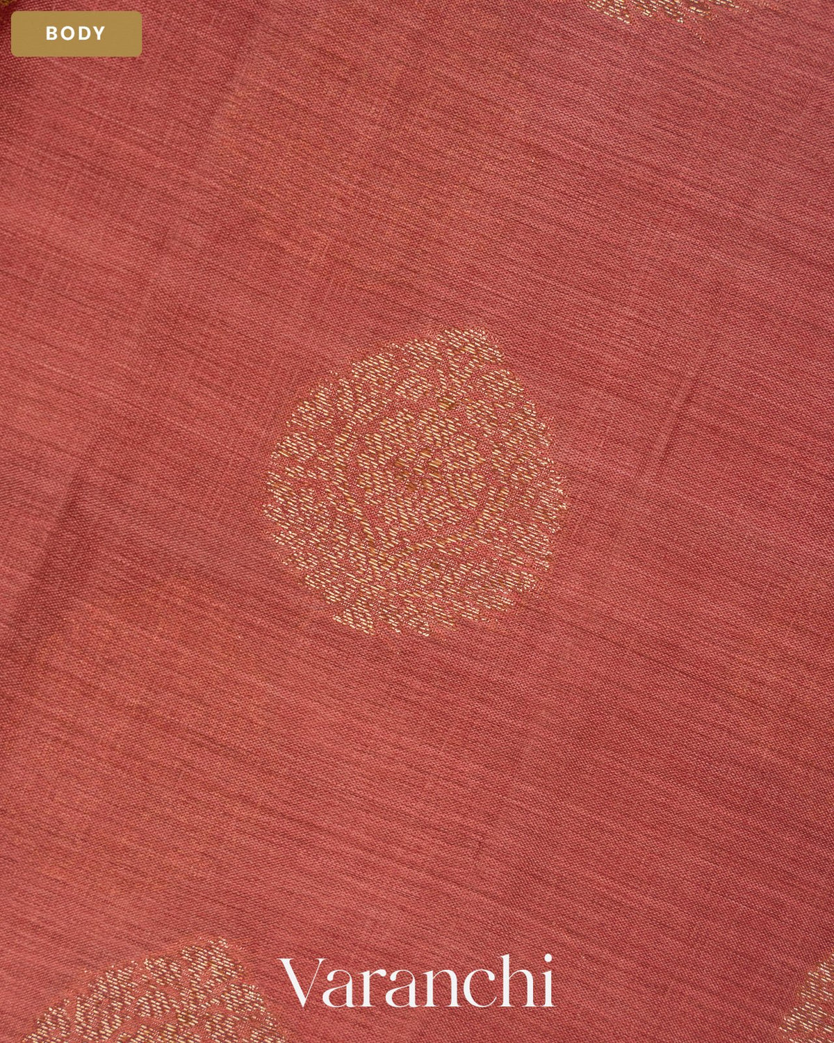 Onion Pink Pure Tussar Silk Saree — Body