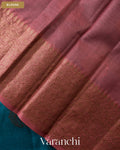 Turquoise Blue Pure Tussar Silk Saree — Blouse